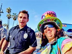 FAMOUS PRANKSTER, VITALY, FROM YOUTUBE, DRESSED AS POLICE OFFICER VENICE BEACH DEC 5, 2014